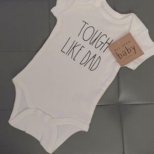 RAE DUNN  “TOUGH LIKE DAD”  0-3 Onesie